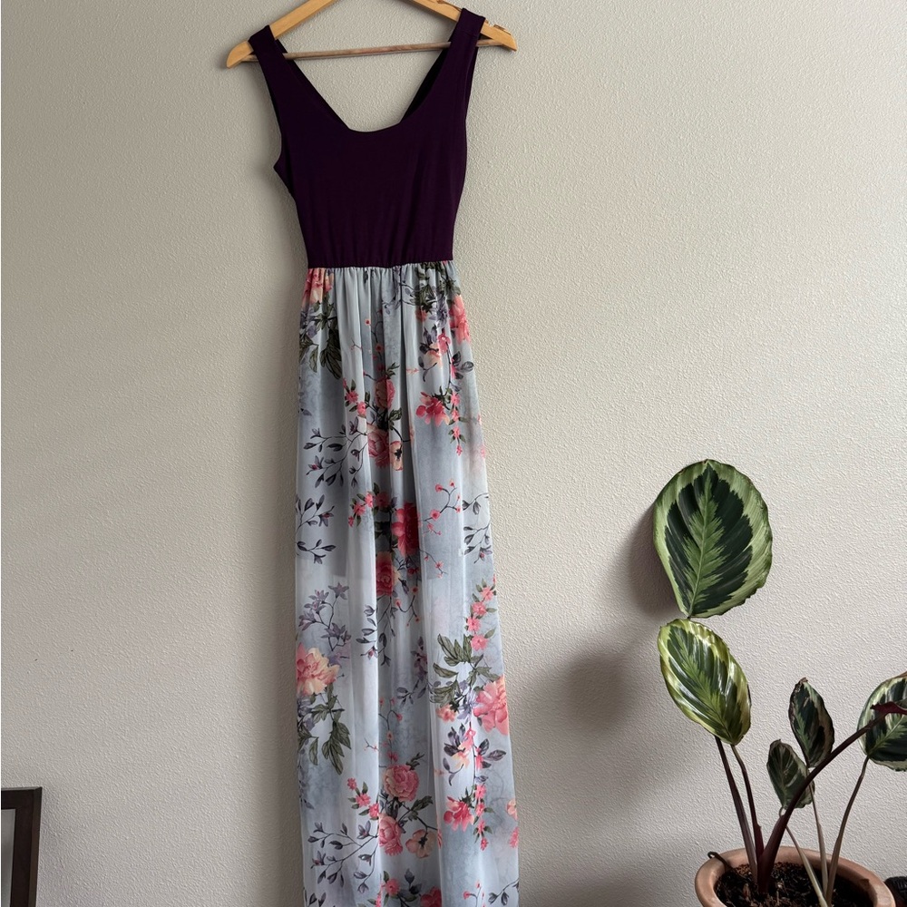 Le Lis Purple floral maxi dress